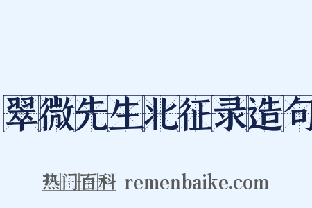 翠微先生北征录造句是什么意思的图片
